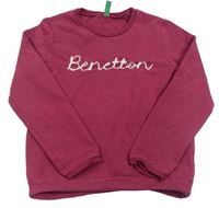 Vínová mikina s logem Benetton