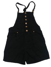 Černé lehké riflové laclové kraťasy RIVER ISLAND