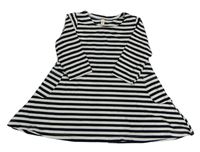 Čierno-biele pruhované cargo šaty