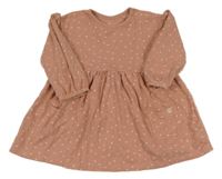 Pudrové puntíkaté žebrované šaty Next