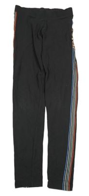 Tmavošedé legíny s barevnými pruhy a nápisem M&S