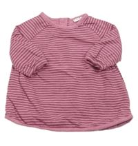 Vínovo-tmavoružové pruhované melírované zateplené šaty Next