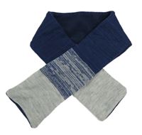 Tmavomodro-sivá melírovaná pletená podšitá šál PRIMARK