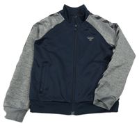 Tmavomodro-sivá prepínaci športová mikina s logom hummel