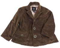 Hnedá bodkovaná á menšestrová jarná bunda s golierikom GAP