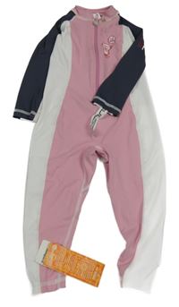 Nové - růžovo-bílo-tmavošedý UV overal s tučňáčkem GUL