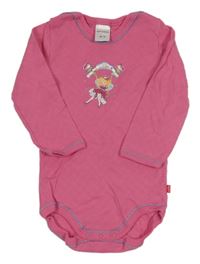 Růžové body s princeznou a perforovanými srdíčky SCHIESSER