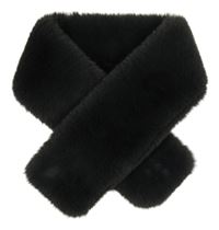 Tmavošedá kožešinová šála