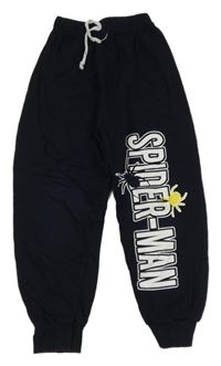 Černé tepláky s pavouky a nápisem - Spider-man