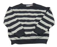 Černošedo-svetlosivý pruhovaný sveter ZARA
