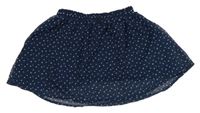 Tmavomodrá bodkovaná á šifónová sukňa L&D