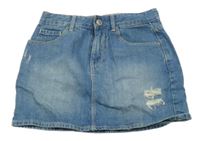 Modrá rifľová sukňa s vyšúchaním KIABI