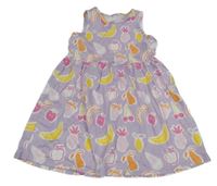 Levandulové šaty s ovociem a jahůdkami George