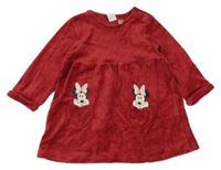 Vínové zamatové šaty s Minnie H&M
