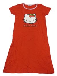 Červená noční košile s Hello Kitty 