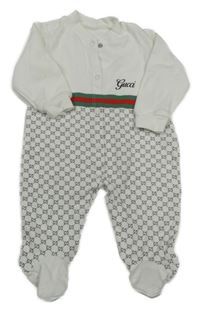 Bílo-černý vzorovaný overal s logem Gucci
