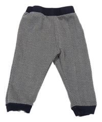 Tmavomodro-bílé vzorované tepláky Matalan