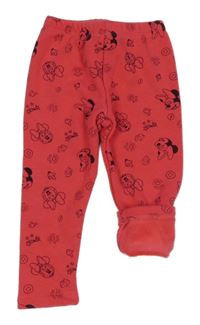 Jahodové teplákové teplé legíny s Minnie Disney