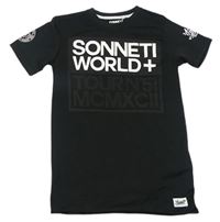 Černé sportovní tričko s nápisy Sonneti