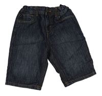 Tmavomodré straight rifľové kraťasy Denim Co.