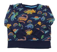 Tmavomodrá mikina s dinosaury Next