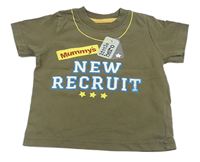 Khaki tričko s nápisem Mothercare