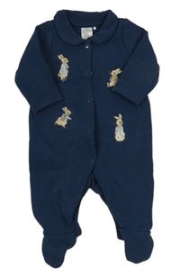 Tmavomodrý teplákový overal s králíky - Peter Rabbit zn.Tu