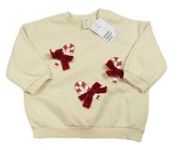 Nové - Krémová mikina s hůlkami s mašlemi H&M