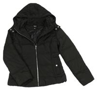 Černá šusťáková zimní bunda s kapucí New Look