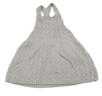 Svetlosivé vzorované pletené na traké šaty H&M