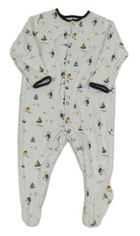 Biely overal s loďkami a racky C&A