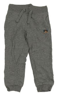 Šedé melírované tepláky s nášivkou Pocopiano