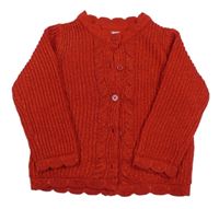 Červený třpytivý propínací svetr