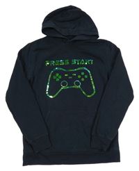 Tmavomodrá mikina s ovladačem a kapucí H&M