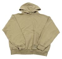 Hnědá mikina s nápisem a kapucí