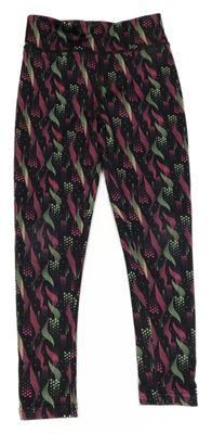 Černé vzorované sportovní legíny St. Bernard