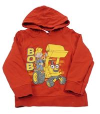 Červená mikina s Bořkem Stavitelem a kapucňou