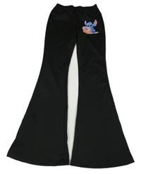 Čierne flare nohavice so Stitchem