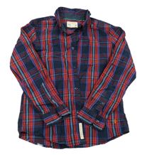 Tmavomodro-červeno-modrá kostkovaná košile Lindex