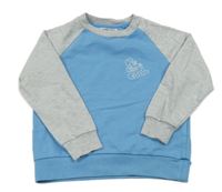 Modro-sivá mikina s nápisom Sinsay