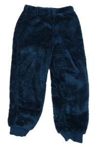 Petrolejové chlupaté pyžamové kalhoty s dinosaury Nutmeg