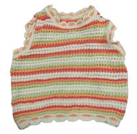 Smetanovo-farebná pruhovaná svetrová vesta Matalan