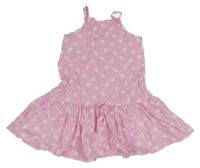 Ružové plátenné šaty s drakmi