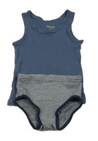 2set - Tmavomodrý nátělník + tmavomodro-bílé pruhované slipy