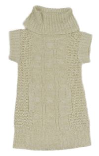 Béžová trblietavá svetrová tunika s rolákom X-Mail