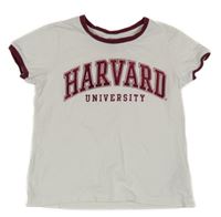 Biele tričko s nápisem - Harvard Primark