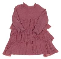 Staroružové trblietavé tylové vrstvené šaty S. Oliver