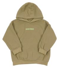 Písková fleecová mikina s nápisem a kapucí F&F