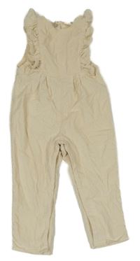 Krémový menšestrový nohavicový overal s volány H&M