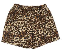 Hnedo-čierne kraťasy s leopardím vzorom